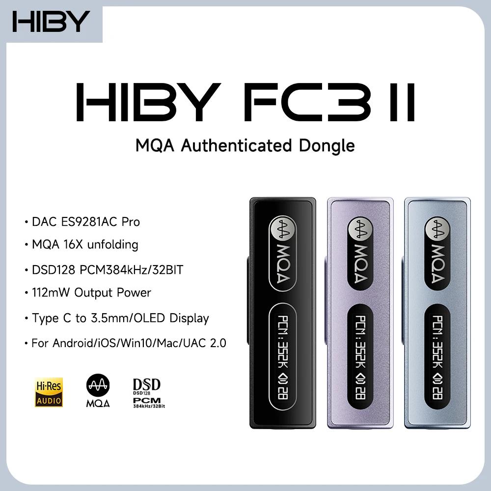 HiBy FC3 MQA  C Ÿ, 3.5mm 112mW , USB DAC  HiFi ڴ , AMP PCM384 DSD128, ȵ̵ iOS Win10 